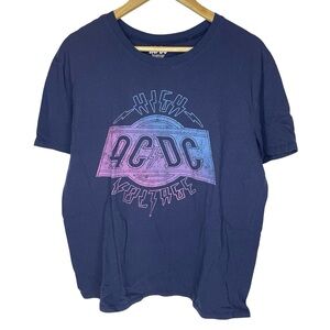 Hybrid Apparel AC/DC Navy WOMENS SHORT SLEEVE Tee